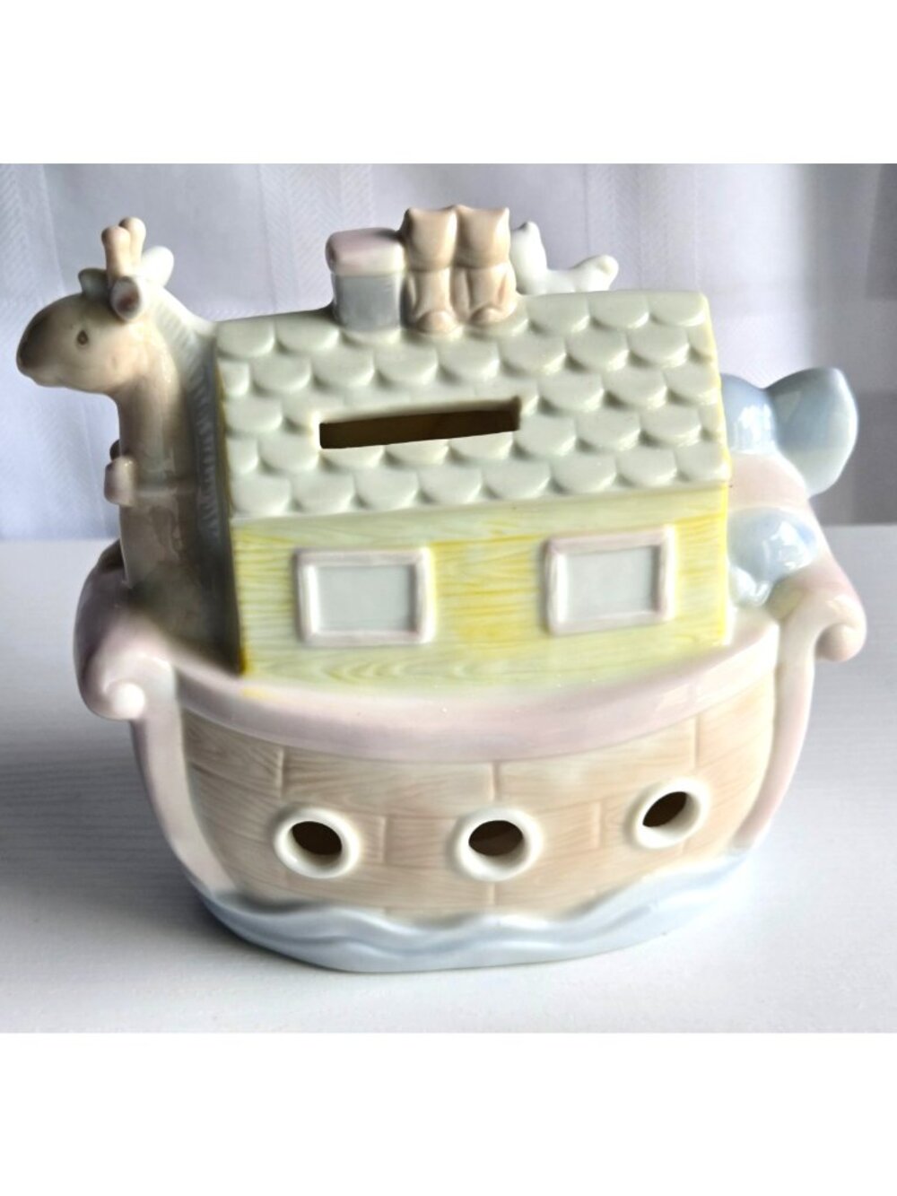 Precious Moments Noah's Ark Porcelain Bank 1995 with Stopper - Picture 3 of 7